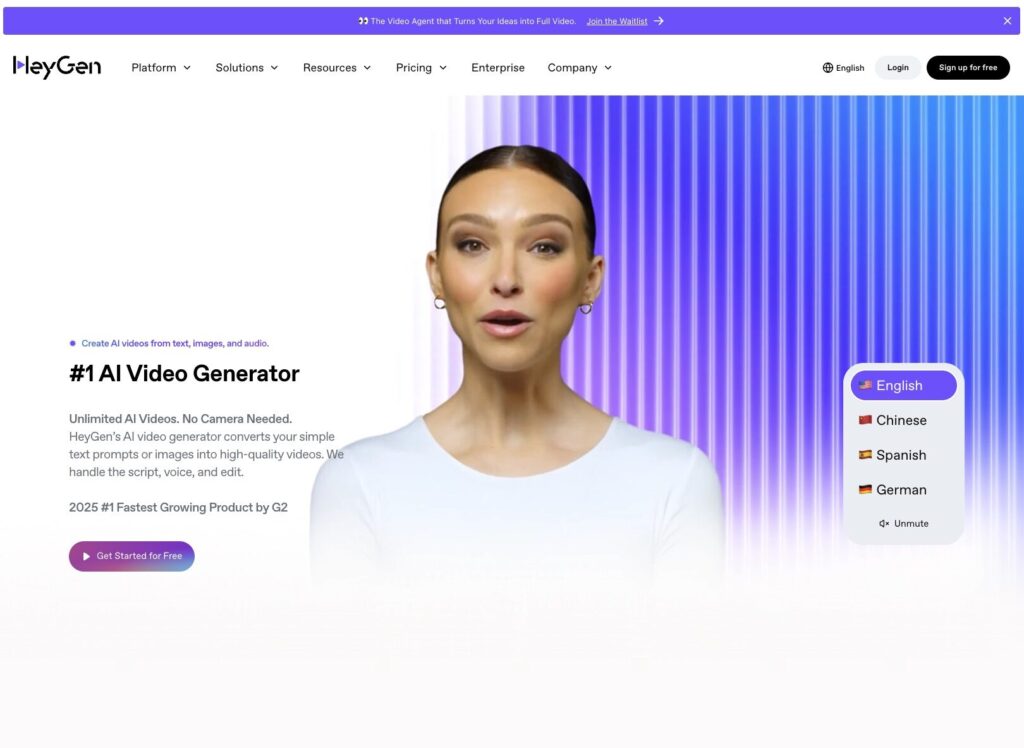 HeyGen skjermbilde - Bølgen Reklamebyrå